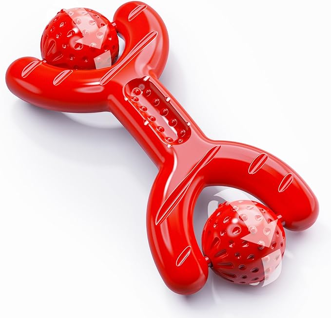 Indestructible Dog Toys for Aggressive Chewers - Heavy-Duty Chew Bones with Real Vanilla Flavor, Interactive &amp; Durable Toys for Medium/Large Dogs to Relieve Boredom