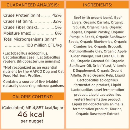 Primal Freeze Dried Dog Food Nuggets, Beef; Complete &amp; Balanced Meal; Also Use as Topper or Treat; Premium, Healthy, Grain Free, High Protein Raw Dog Food, 14 oz (Pack of 4)