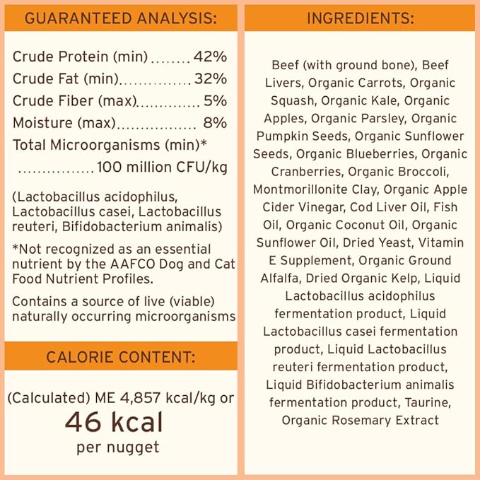 Primal Freeze Dried Raw Dog Food Nuggets, Beef, Complete &amp; Balanced Meal, Also Use as Topper or Treat, Premium, Healthy, Grain Free, High Protein Raw Dog Food, 14 oz
