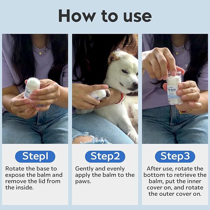 Dog Paw Balm, Moisturizer &amp; Protection for Cracked Dry &amp; Damaged Paws, Nose &amp; Elbows Natural Lick Safe Dog Nose Balm