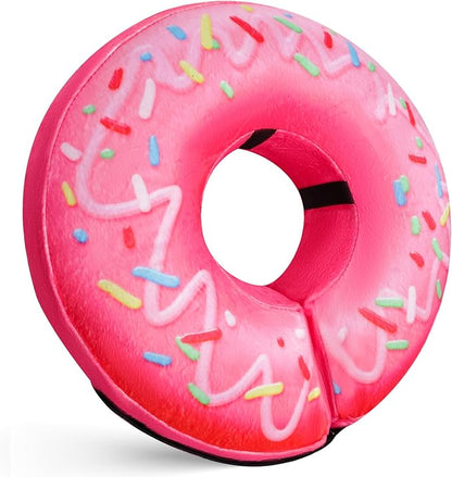 Katoggy Inflatable Dog Cone Collar for Dogs After Surgery, Soft Adjustable Blow up Donut Dog E-Collar for Small Medium Large Dog and Cats,Pink Donut,X-Large