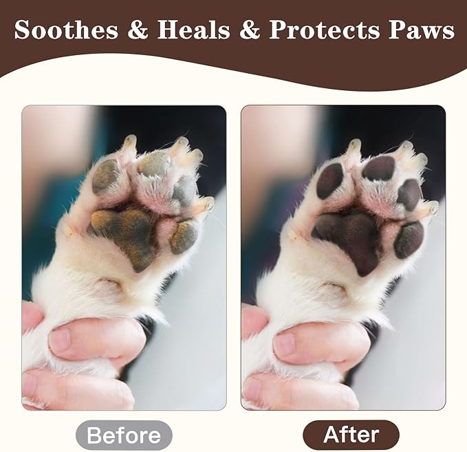 Cat Dog Paw Pad Balm Stick (2.4 oz) | Natural Lick Safe Dog Paw Blam Protector, Soother &amp; Moisturizer for Cracked Dry &amp; Damaged Paws, Nose &amp; Elbows | Snout Soother for Dogs
