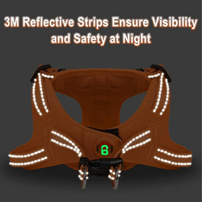 Dog Harness Step in Dog Vest Harness, Reflective Adjustable Puppy No Pull Harness Breathable Soft for Small and Medium Dogs Cats, Orange, XXS