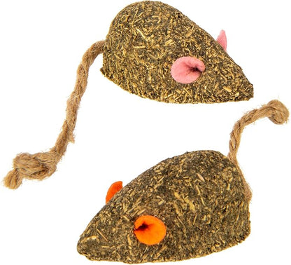 SmartyKat Instincts Mouser Mayhem HappyNip Cat Toy, Compressed Catnip &amp; Silverine-Shaped Mice, Mentally Stimulating, Durable &amp; Less Mess, 2-Pack
