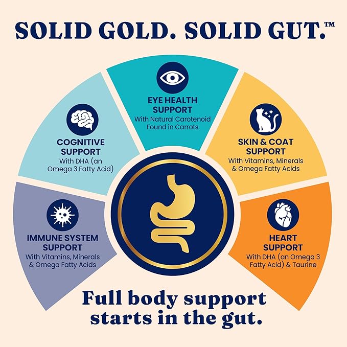 Solid Gold Lickable Cat Treats - Limited Ingredient Chicken SeaMeal™ Squeezable Healthy Cat Treats for Indoor Cats - Snack &amp; Topper Squeeze Ups for Cats w/Seaweed for Gut &amp; Immune Support - 3oz/30ct