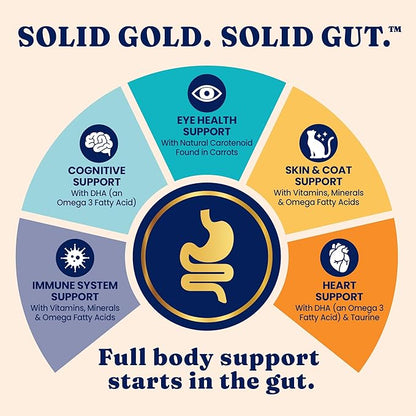 Solid Gold Lickable Cat Treats - Limited Ingredient SeaMeal Squeezable Healthy Cat Treats Variety - Chicken &amp; Tuna Snack &amp; Topper Squeeze Ups for Cats w/for Gut &amp; Immune Support - 3oz/6ct