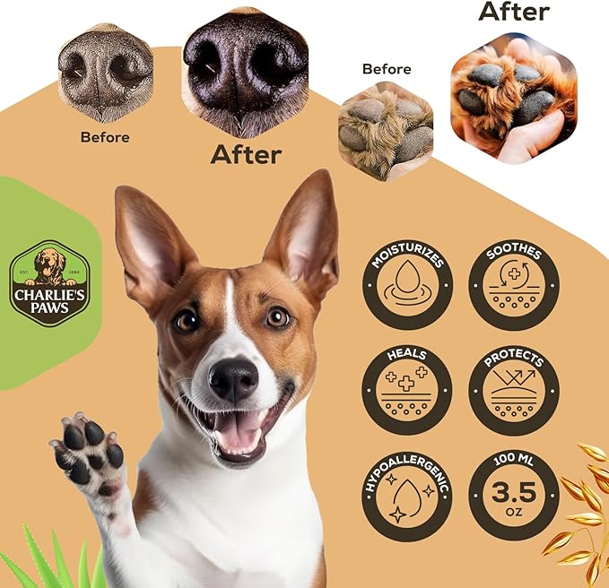 Paw Balm for Dog and Cat Paw Pad Balm Dog Nose Balm Cat Butter Paw Moisturizer Wax for Dog Pet Puppy Protect Dry Cracked Paw Foot Heals Restores Paw Elbows with 100% Natural Oil Aloe &amp; Oats 3.5 Oz