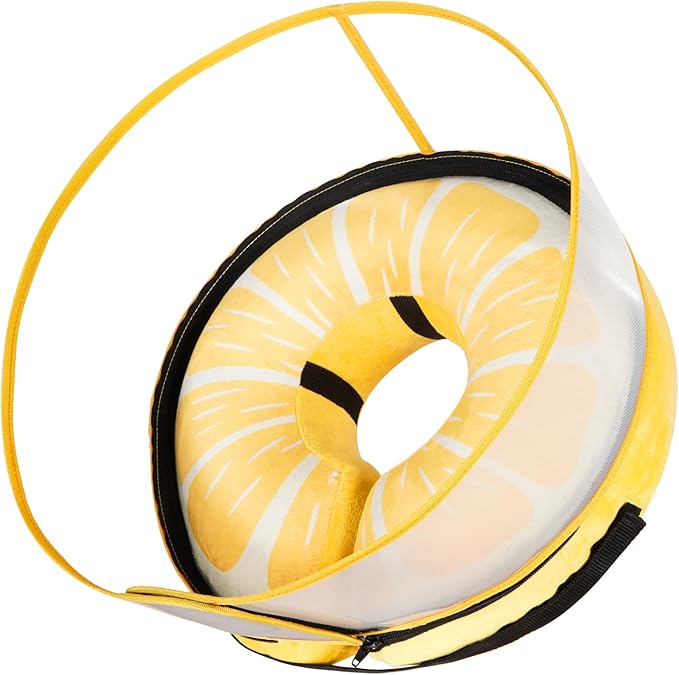 Inflatable Dog Cone Collar with Detachable Enhanced Anti-Licking Shield, Soft Neck Donut Collar for Dogs After Surgery, Adjustable Dog Cone Alternative for Large Medium Small Dogs &amp; Cats