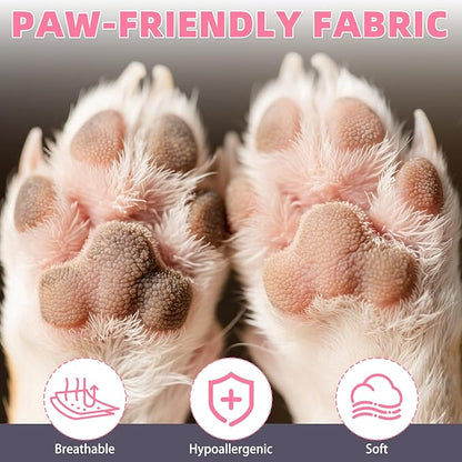 KOOLTAIL Dog Socks for Hot Pavement, Summer Breathable Dog Socks to Prevent Licking Paws, Non Slip Pet Boots &amp; Paw Protectors for Hardwood Floor,Grippy Shoes for Small Medium Large Senior Dogs,Pink XS