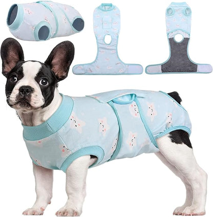 Kuoser Recovery Suit for Dogs Cats After Surgery, Professional Pet Recovery Shirt Dog Abdominal Wounds Bandages, Substitute E-Collar &amp; Cone,Prevent Licking Dog Onesies Pet Surgery Recovery Suit