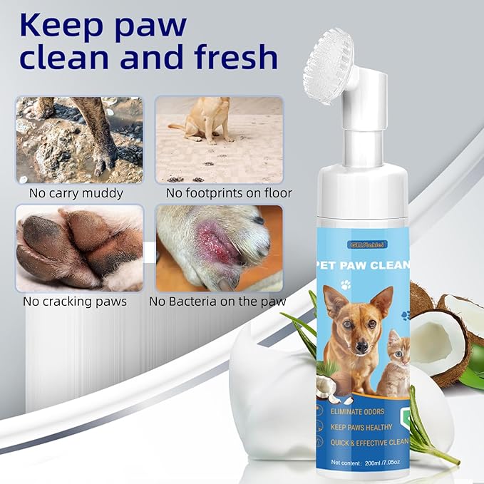 Dog Paw Care Kit,No-Rinse Paw Cleaner for Dogs &amp; Cats,Dog Paw Balm for Heals -Repairs Dry Cracked Paws &amp; Nose with 1 Pet Cleaning Towels,Natural Dog Paw Protector for Pet Foot Washer Care