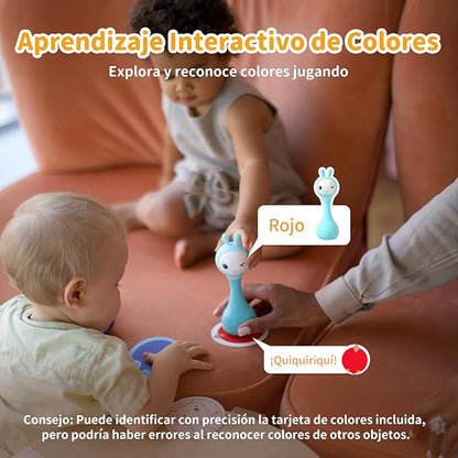 alilo Sonajero Musical para Bebés 0-12 Meses, Juguete con Luz, 66 Sonidos, 15 Canciones, 13 Cuentos, 5 Canciones de Cuna, Ruido Blanco, Reconocimiento de Colores, Regalo Recién Nacido