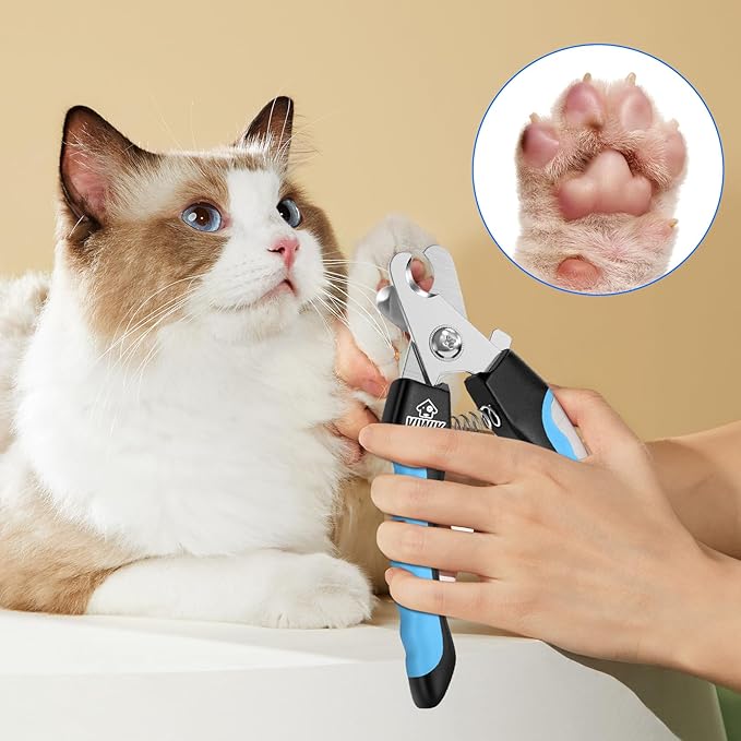 VIWIK Dog Nail Trimmers for Large Medium Dogs, Cats, Professional Dog Nail Clippers with File Quick Sensor &amp; Safety Guard to Avoid Overcutting, Pet Claw Paw Clipper for Grooming with Toenail File Blue