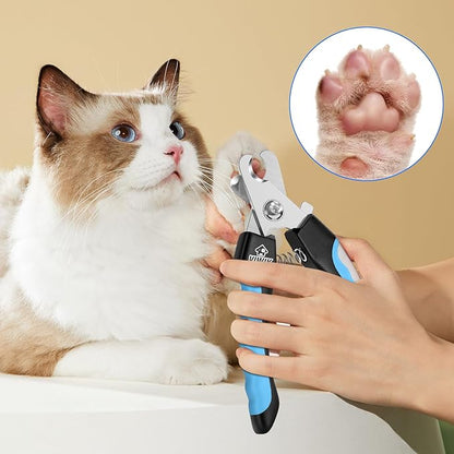 VIWIK Dog Nail Trimmers for Large Medium Dogs, Cats, Professional Dog Nail Clippers with File Quick Sensor &amp; Safety Guard to Avoid Overcutting, Pet Claw Paw Clipper for Grooming with Toenail File Blue