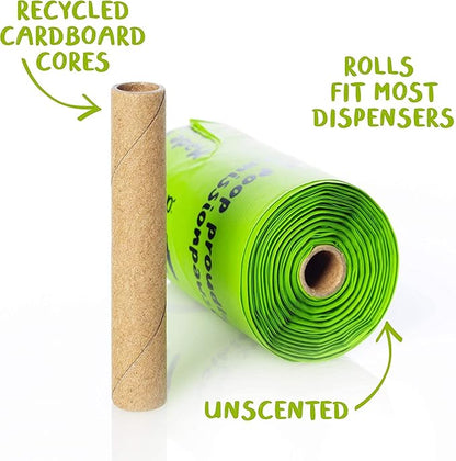 PLANET POOP Home Compostable Dog Poop Bags Extra-long with Handles 240 Un-Scented Pet Waste Bags Plastic Free, Thick Leakproof Plant-Based Doggy Bag, Cats &amp; Dogs Pet Supplies