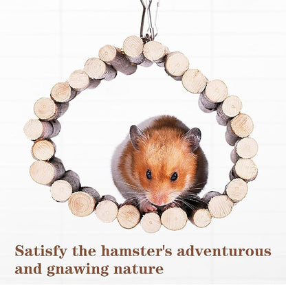 Natural Wooden Hamster Tunnels &amp; Hideouts – Chew-Safe Birch Trunk Tubes for Dwarf Hamsters, Gerbils, Mice – Cage Accessories, Exercise Toy, Forest-Themed Small Pet Habitat