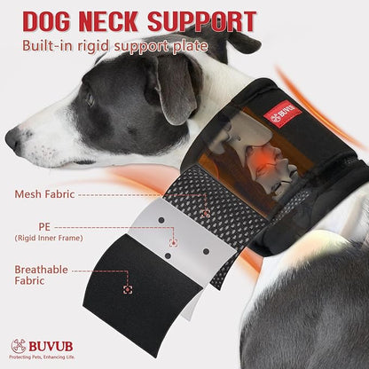 Adjustable Dog Neck Brace for Neck Pain &amp; Injury Relief - Soft &amp; Comfortable Support Collar for Dogs for Recovery After Surgery or Injury(Medium)
