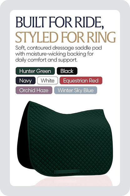 Equinavia Harstad Dressage Saddle Pad | Classic &amp; Durable | Moisture-Wicking Tricot Backing