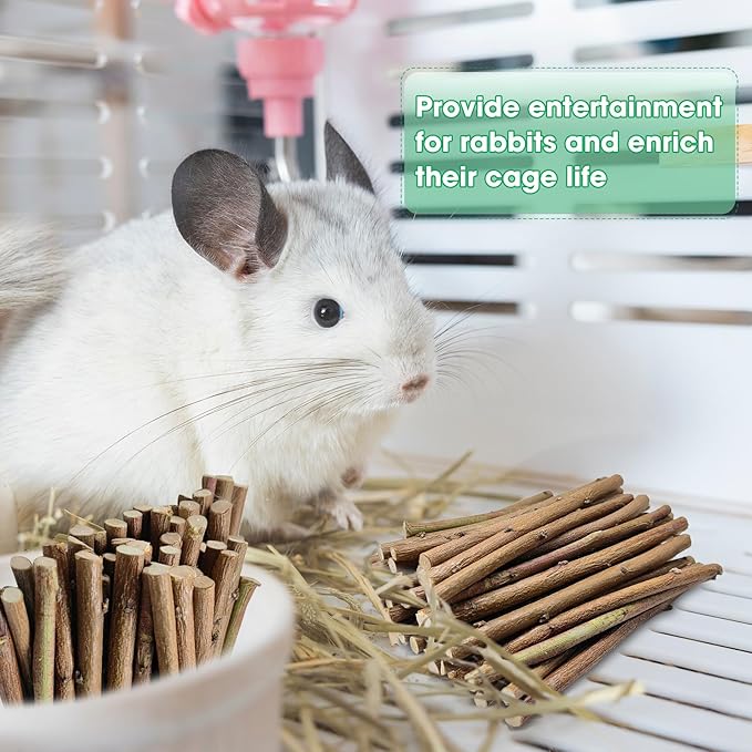 250g Natural Peach Wood Chew Sticks for Rabbits, Hamsters, Chinchillas - Extra Hard Teeth Grinding Toy | Untreated, Safe &amp; Long-Lasting Rodent Chews