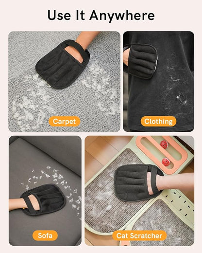 2025 Newly Upgraded Pet Hair Removal Gloves for Cats &amp; Dogs, Electrostatic Grooming Gloves for Pet Hair, Five-Finger Reusable Pet Hair Remover Tool for Clothes, Bed, Couch, Carpet, 3 Pcs