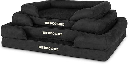 The Dog’s Bed, Large Black Faux PL 36x27, Memory Foam, Pain Relief: Arthritis, Hip &amp; Elbow Dysplasia, Post Surgery, Lameness, Supportive, Calming, Waterproof Washable Cover, Veterinary Approved