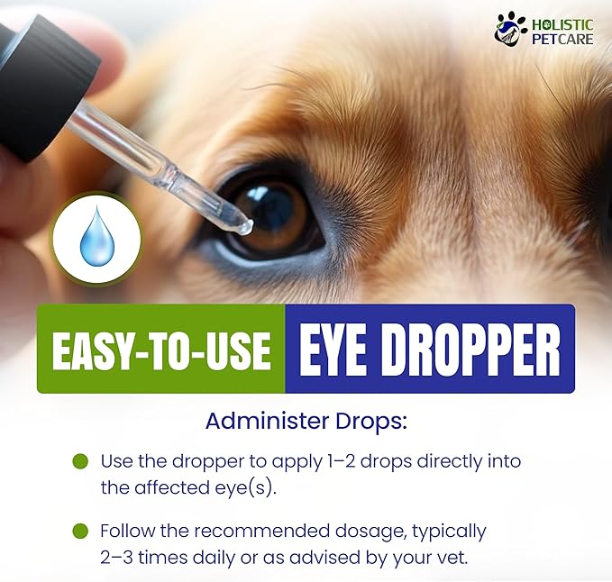 Eye Ulcer Drops - Colloidal Silver with DMSO Eye Drops for Dogs &amp; Cat Eye Infections &amp; Irritations - Eye Care Solution Reduces Cataracts - All Natural Pet Eye Health Care (4 oz)