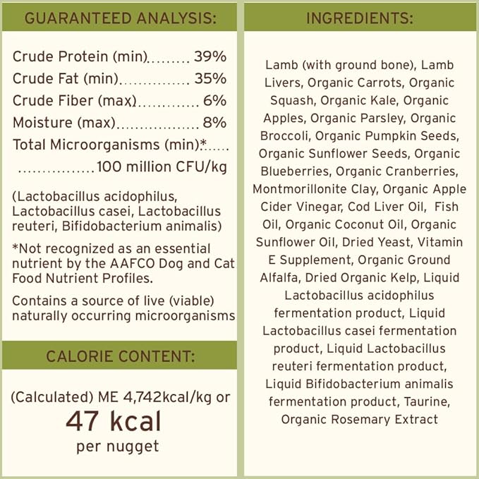 Primal Freeze Dried Raw Dog Food Nuggets, Lamb, Complete &amp; Balanced Meal, Also Use as Topper or Treat, Premium, Healthy, Grain Free, High Protein Raw Dog Food, 14 oz