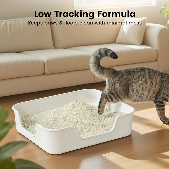 Gardner Pet Cassava Cat Litter, Clumping Cat Litter with Odor Control, Low Dust, Natural Plant-Based Litter, Fast Absorption &amp; Low Tracking Kitty Litter, Unscented with Deodorizing Pellets (9LBS*2)