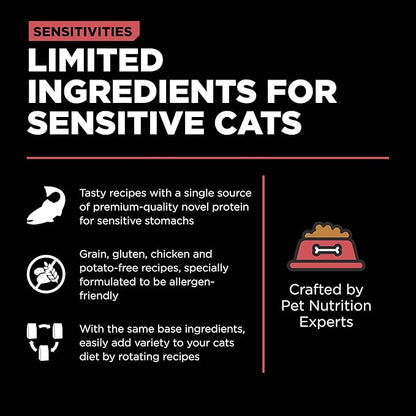 Go! Solutions Sensitivities Limited Ingredient, Grain-Free Dry Cat Food, Salmon Recipe for Sensitive Stomach, 12 lb Bag