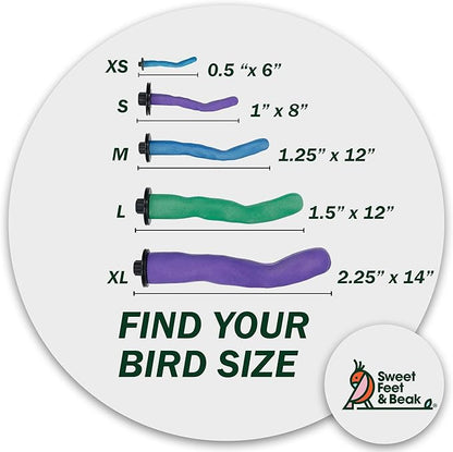 Safety Pumice Perch - Trims Nails and Beak - Promotes Healthy Feet - Safe Non-Toxic Bird Supplies for Bird Cages - Small 8"