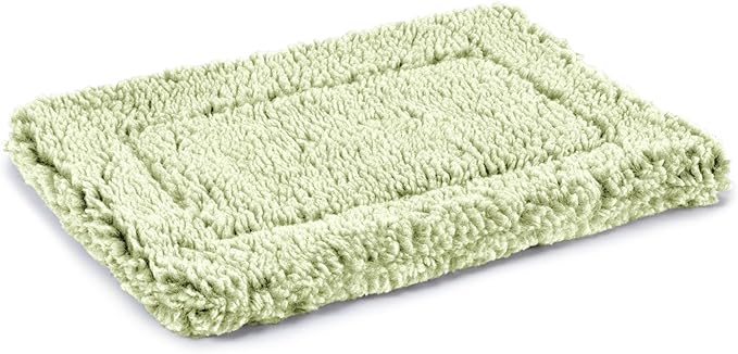 Stoutwool Indestructible Dog Bed - Fluffy Chew Proof Dog Crate Pad - Tough Kennel Pad for Aggressive Chewers - Washable, Ideal for Toy Breeds &amp; Fits 18-Inch Crate - 17"x11", Gleam