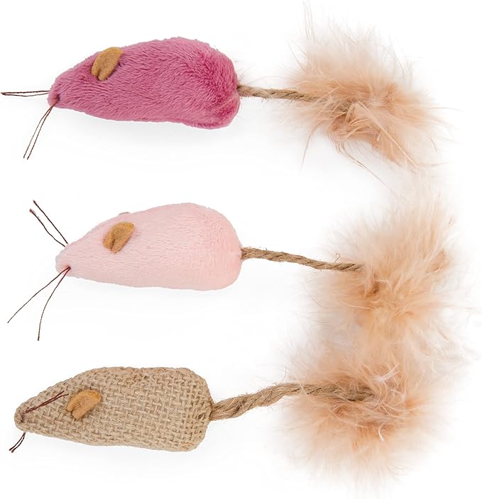 Petlinks (3 Count) 3 Blind Mice Catnip Cat Toys - Randomly Selected Color, 3 Count