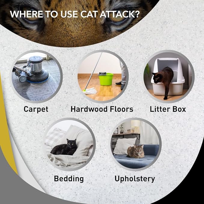 Odorcide Cat Attack Concentrate Odor Eliminator - Cat Urine Remover for Carpet &amp; Upholstery - Litter Box Odor Eliminator - 16 oz