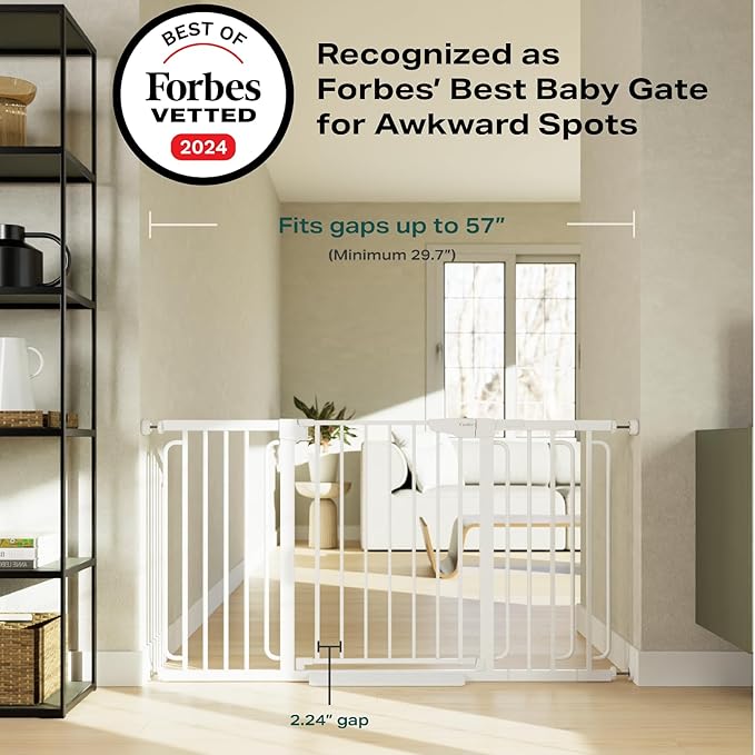 Cumbor 29.7-57" Extra Wide Baby Gate for Stairs, Mom&