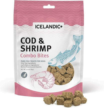Icelandic+ Cod &amp; Shrimp Combo Bites Dog Treat 3.0-oz Bag
