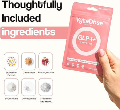 GLP1 Patches | 5X Stronger Formula | 12 Hour Extended Hunger Support | Berberine, Pomegranate, Green Tea, L-Glutamine | New &amp; Improved Kind of GLP-1 Patches | 30 Count