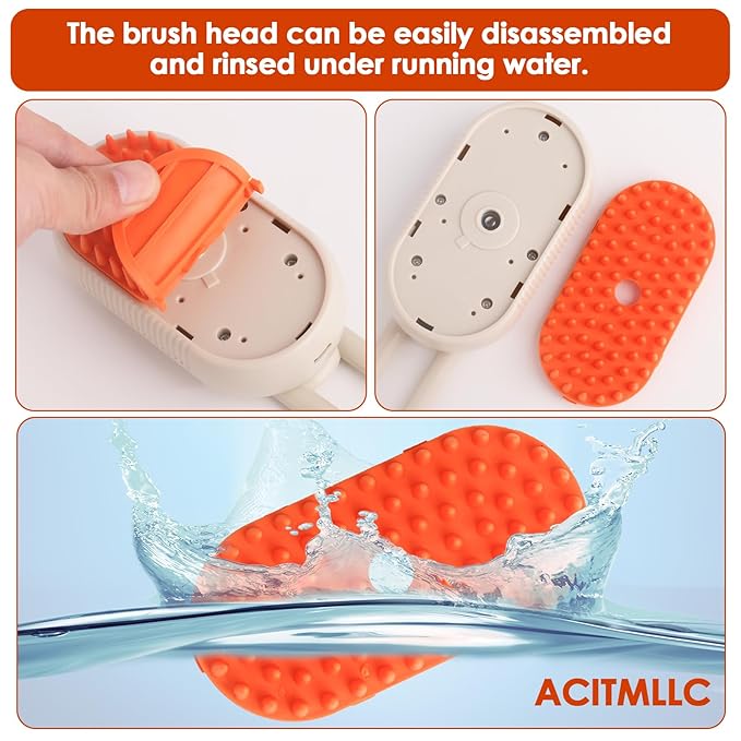 Cat Steam Brush for Shedding &amp; Deshedding - 4-in-1 USB Rechargeable Pet Hair Removal Comb with Water Tank, for Indoor Long/Short Haired Cats &amp; Dogs, Grooming Massage &amp; Cleaning (Khaki)