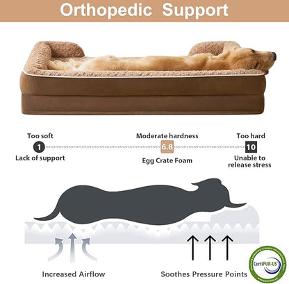 WNPETHOME Dog Beds for Large Sized Dogs, Washable Orthopedic Dog Couch Sofa Bed with Waterproof Lining &amp; Non-Skid Bottom for Pet Sleeping