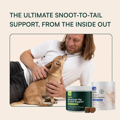 Wuffes Hip and Joint Supplement for and 23-in-1 Multivitamin Bundle for Dogs (Small &amp; Medium Breed)
