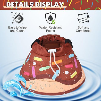 KOOLTAIL Cat Cone Collar Soft, Adjustable Cat Cones to Stop Licking, Foldable Donut Water Resistant Pet Recovery Neck E Collars After Surgery, Kitten Elizabethan Collar for Small to Large Cats,Brown M