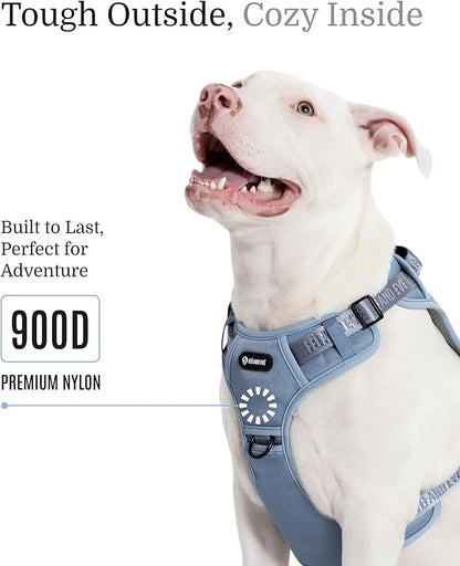 2025 New Edition, Fei &amp; Eve MagEase Dog Harness - 3-Second Magnetic Buckles | 3-Point No-Pull Control | Heavy-Duty 900D Nylon | Dual Safety Handles | Breathable Mesh | Adjustable Fit | Medium, Blue