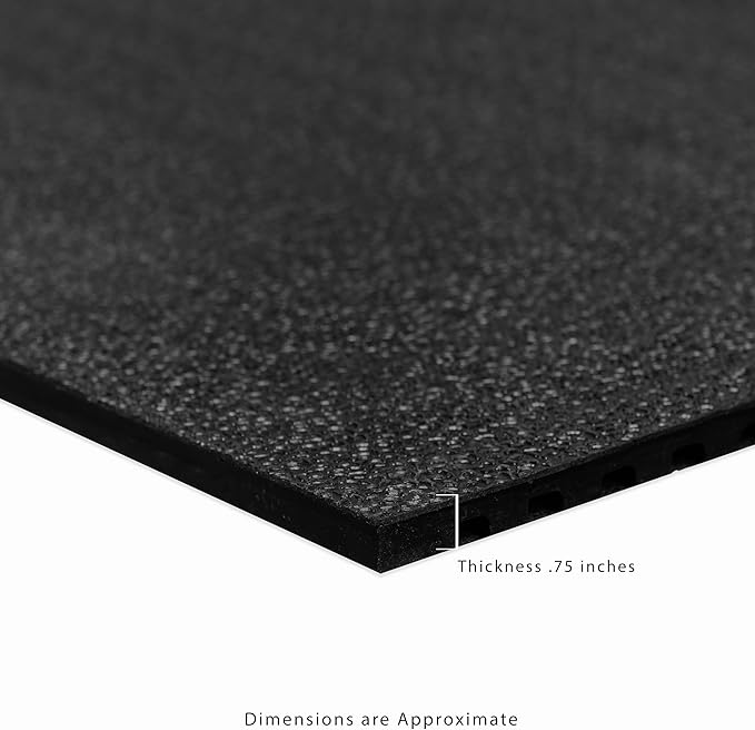 Heavy Duty Horse Stall Mats (20 Pack) - Stable Mats, Durable 3/4 in. Thick Rubber Flooring - Solid Black - 3.5&