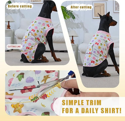 Recovery Suit for Dogs After Surgery, Professional Dog Surgical Suit for Female Spay, Male Neuter, E-Collar &amp; Cone Alternative Dog Onesie for Abdominal Wounds Skin Disease, Yellow, M