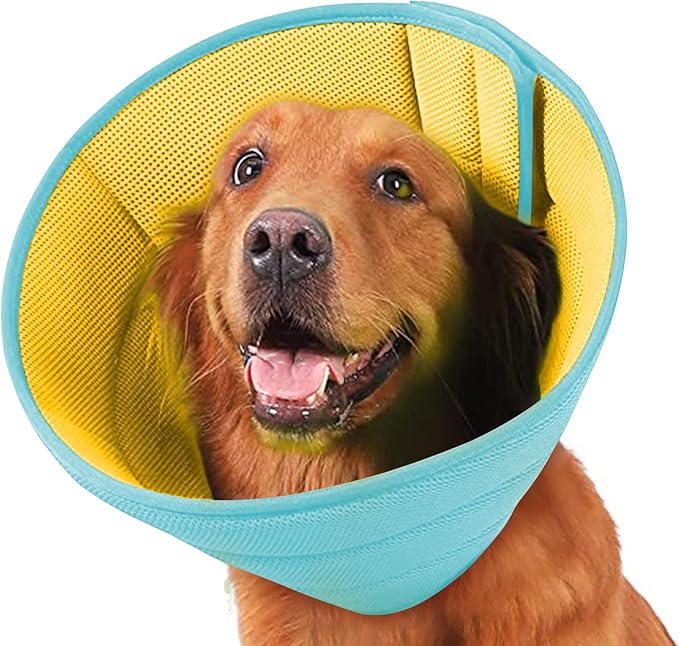 Soft Dog Cone Recovery Collars &amp; Cones After Surgery for Medium Large Dogs, Comfy Ecollars to Stop Licking, Adjustable, Dog Ecollars for Recovery Plastic: Superior Support Fabric: Soft Comfort, XL