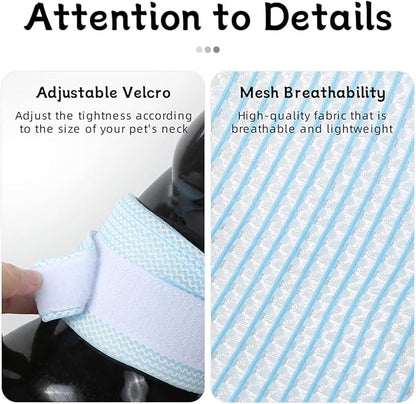 Cat Neck Brace Cover - Breathable &amp; Adjustable Elizabethan Collar for Post-Surgery Recovery Anti-Scratch Anti-Lick Protection, Cervical Cone for Small Medium Large Dogs Puppies Kittens (Small,Pink)