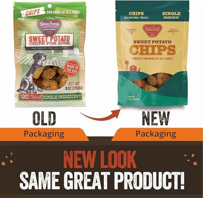 Gaines Family Farmstead Sweet Potato Chips for Dogs - 8 oz Single-Ingredient, All-Natural Dog Treats, Grain-Free &amp; High in Fiber, Made in USA, Crunchy Training Treats