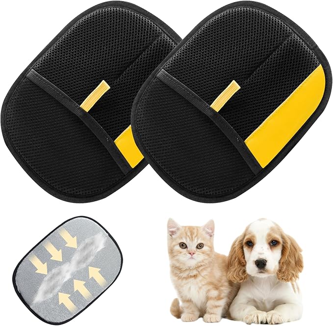 Atsy Pet Hair Removal Glove for Cats &amp; Dogs,Electrostatic Pet Hair Removal Gloves,Reusable Pet Hair Removal Tool,Cat Grooming Gloves for Hair Removal for Couch, Furniture, Carpet, Curtain(2PCS)
