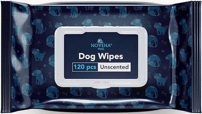 NOVEHA Dog Wipes - Odor Eliminating and Cleaning Grooming Wipes for Dog&
