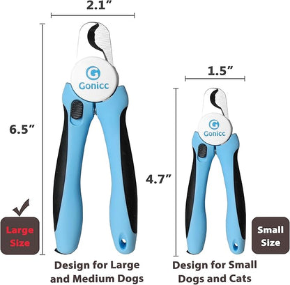 gonicc Dog &amp; Cat Pets Nail Clippers and Trimmers - with Safety Guard to Avoid Overcutting, Free Nail File, Razor Sharp Blade - Professional Grooming Tool for Pets