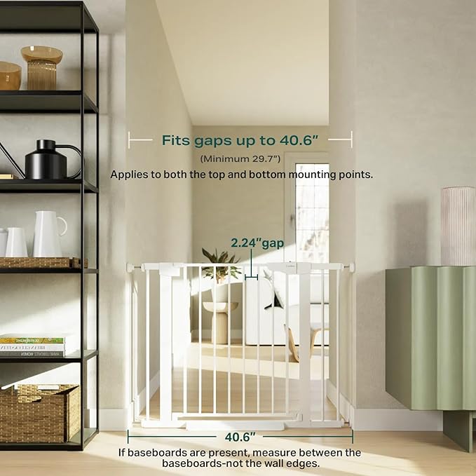 Cumbor 29.7-40.6" Baby Gate for Stairs, Mom&